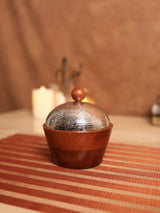 Silver Bowl with Wooden Lid