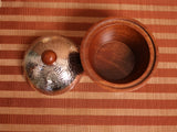 Silver Bowl with Wooden Lid