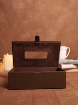 Brown Leather Tissue Box