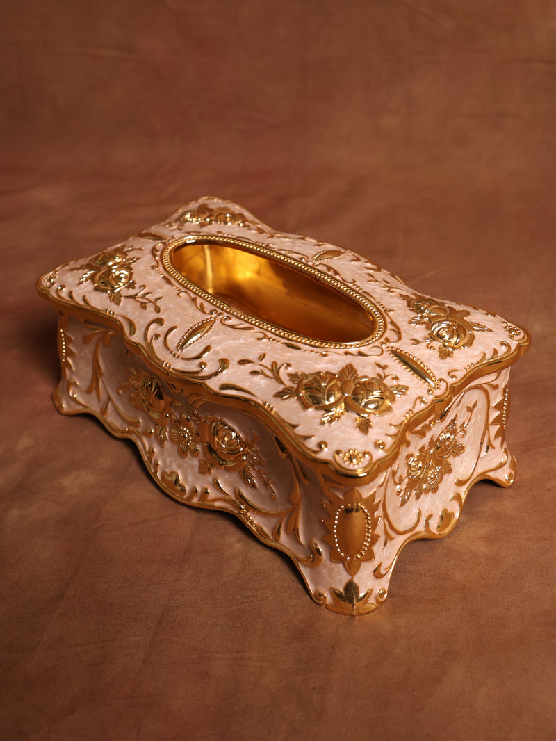 Genevieve Gold Tissue Box