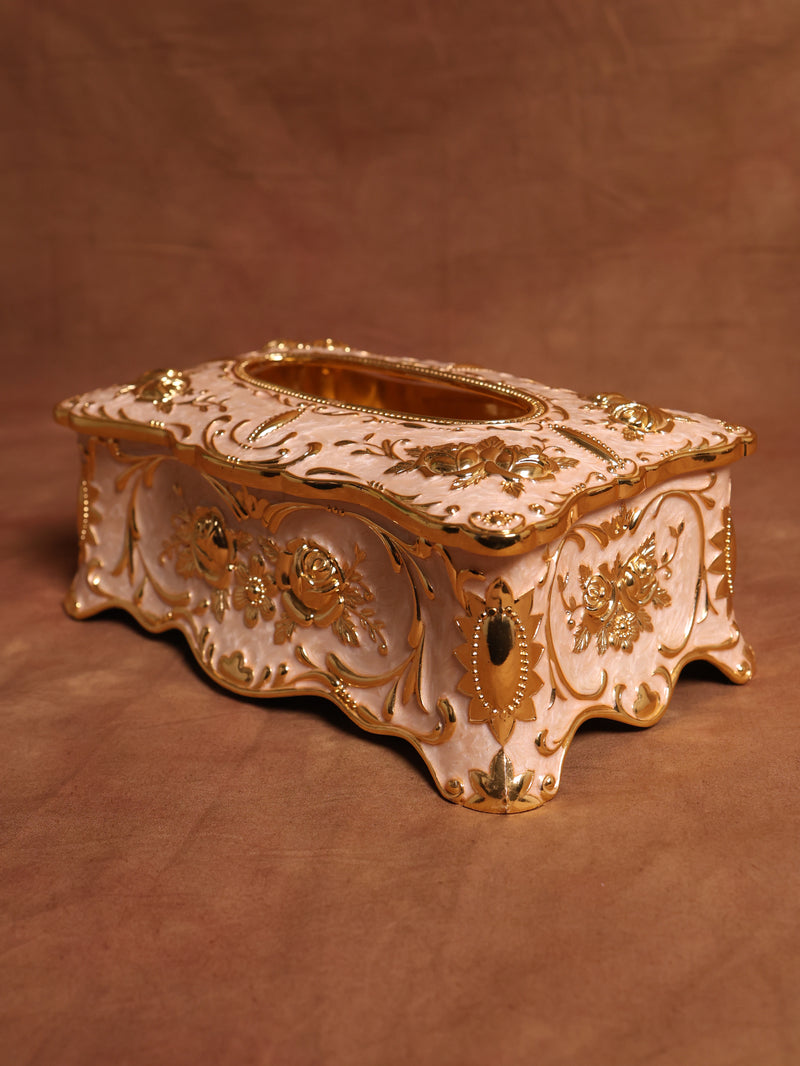 Genevieve Gold Tissue Box