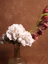 Light Brown Glass Vase with Wooden Base