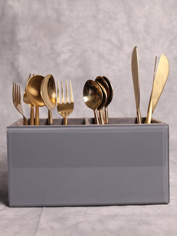 Grey Glass Cutlery Holder