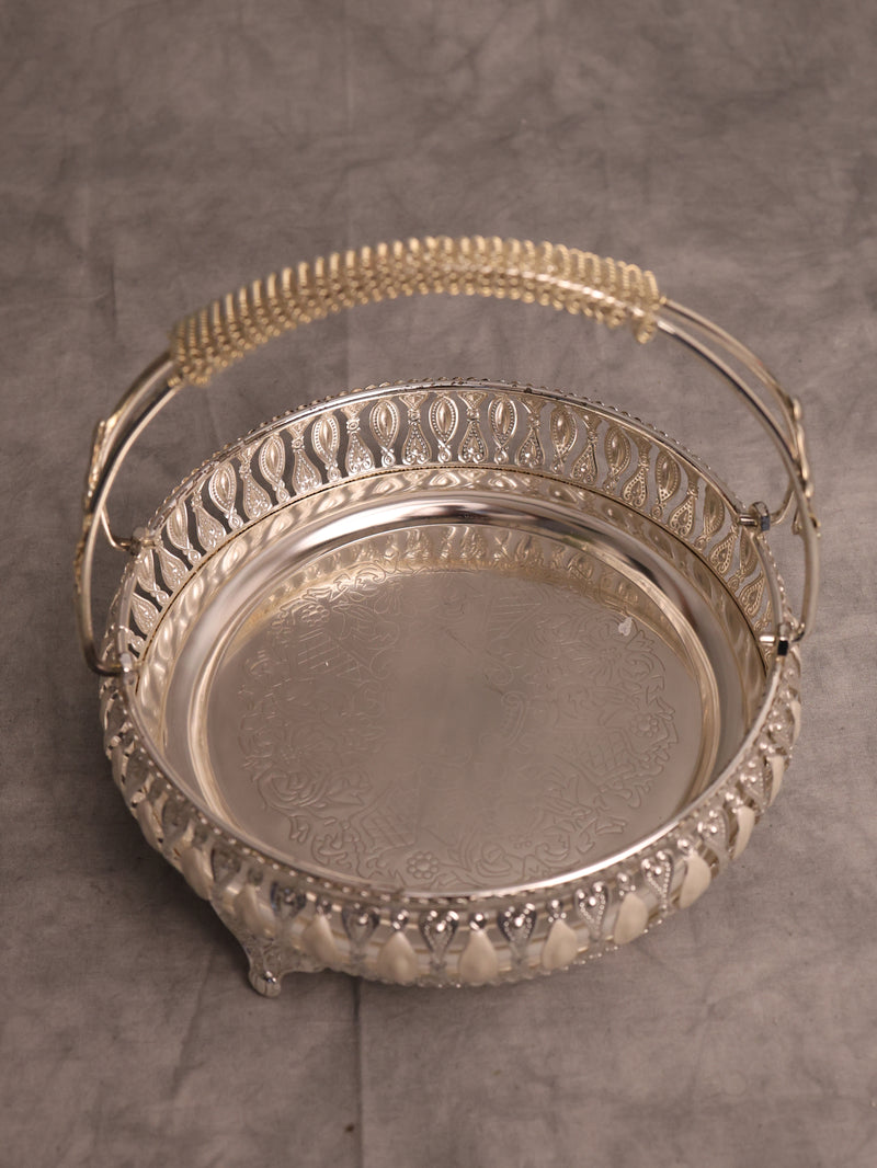 Silver Round Basket