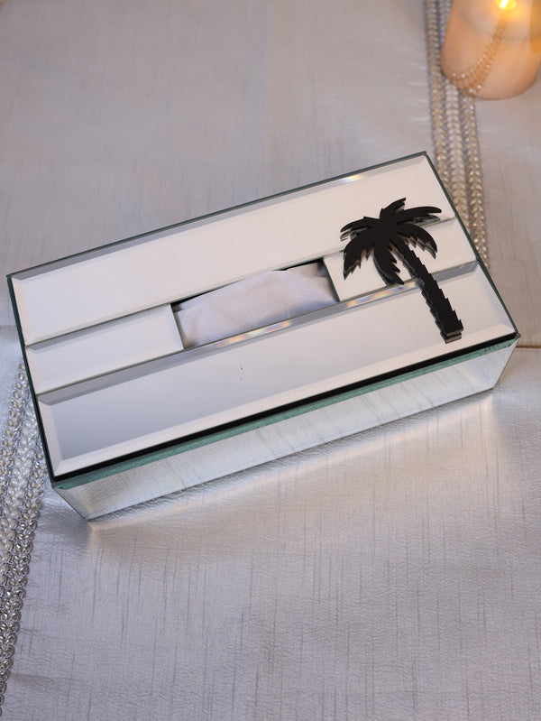 Mirror Palm Tree Tissue Box