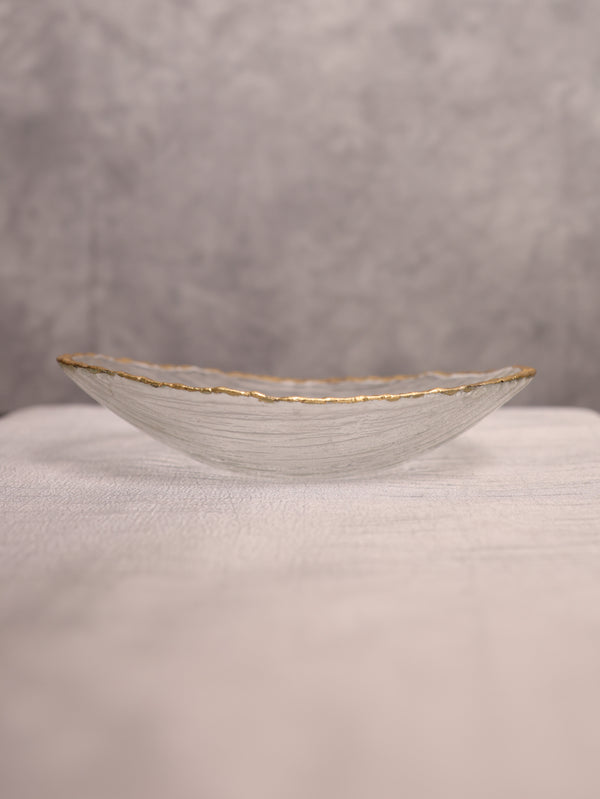 Gold Rim Oval Bowl