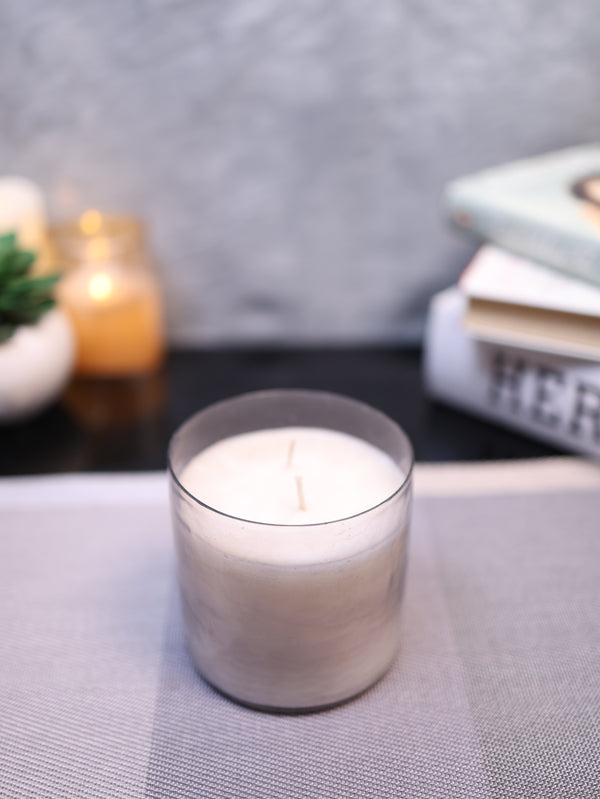 Grey Glass Candle