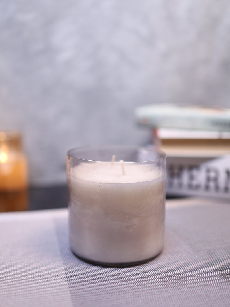 Grey Glass Candle