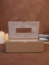 Leather Beige Tissue Box