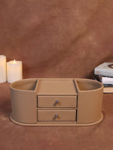 Leather Office Organizer Beige