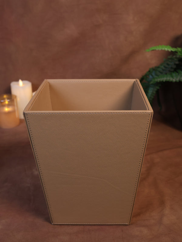 Leather Beige Dustbin