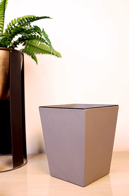 Leather Grey Dustbin