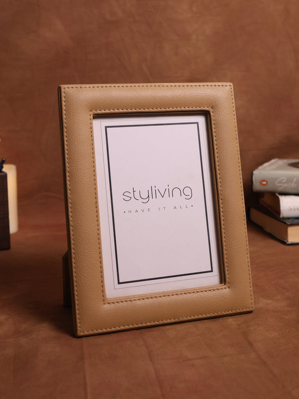 Leather Beige Photo Frame