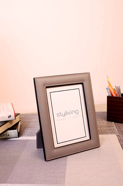 Leather Grey Photo Frame