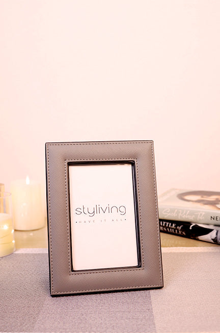 Leather Grey Photo Frame