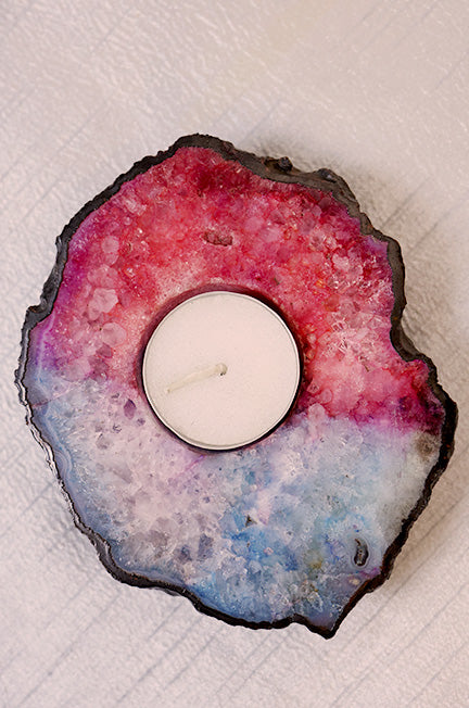 T-Light with Colorful Agate