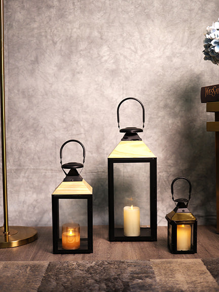 Wooden Lantern Set