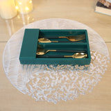 Green Leather Cutlery Holder