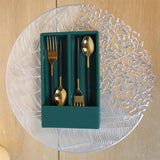 Green Leather Cutlery Holder