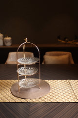 Birdie 3 Tier Glass & Metal Cake Stand