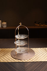 Birdie 3 Tier Glass & Metal Cake Stand